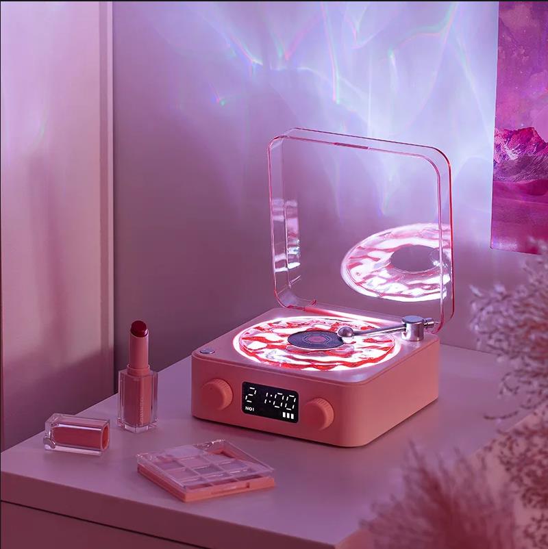 Waves Vinyl Player Portable Speaker with White Noise Dynamic RGB Light Retro Vintage Sleep Aid Turntable Speaker Home Theater Waves Vinyl Player Portable Speaker with White Noise Dynamic RGB Light Retro Vintage Sleep Aid Turntable Speaker Home Theater